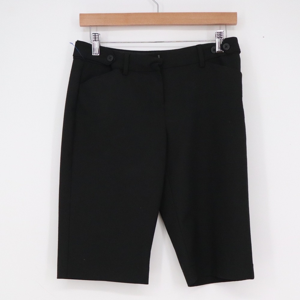 Express Editor Black Bermuda Dress Shorts Womens Size 2 Stretch Knee Length Work